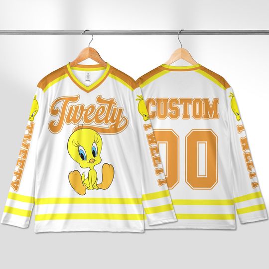 Discover Personalized Disneyyy Tweety Hockey Jersey, Custom Tweety Hockey Jersey