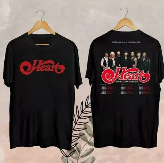 Discover 2025 Heart Band Royal Flush Tour T-Shirt  Rock Band Heart 2025 Tour T-Shirt