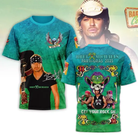 Discover Bret Michaels – Parti Gras 2025 AOP 3D T-shirt