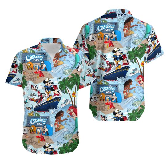 Discover Mouse Channel Cruise Trip 3D All Over Printed Hawaiian Shirt, Mermaid And Friend Aloha Shirt, Summer Vacation Shirt