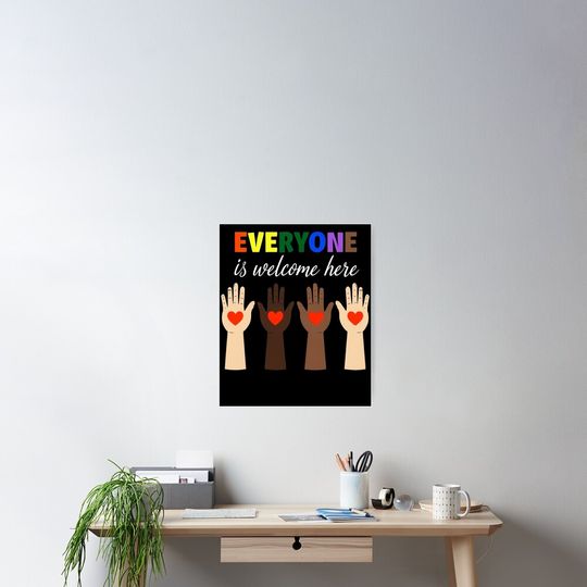 Discover Everyone Is Welcome Here Poster, Idaho Teacher Poster