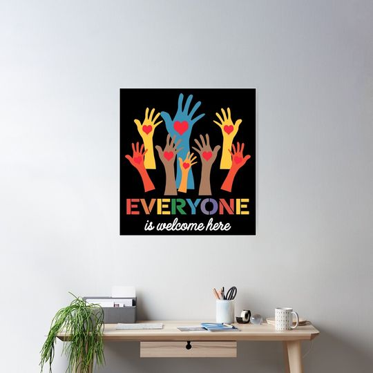 Discover Everyone Is Welcome Here Poster, Idaho Teacher Poster