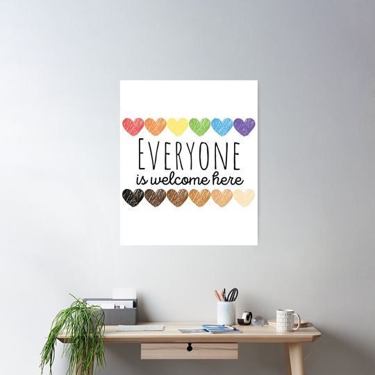Discover Everyone Is Welcome Here Poster, Idaho Teacher Poster