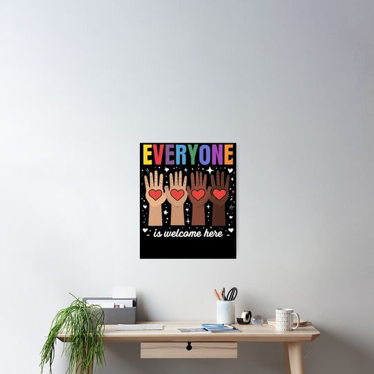 Discover Everyone Is Welcome Here Poster, Idaho Teacher Poster