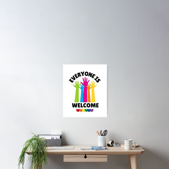 Discover Everyone Is Welcome Here Poster, Idaho Teacher Poster