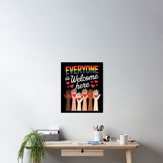 Discover Everyone Is Welcome Here Inclusive Pride Poster