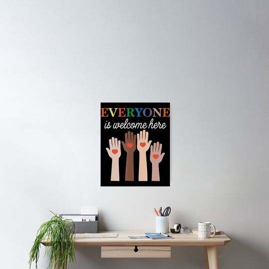 Discover Everyone Is Welcome Here Funny Teacher Poster