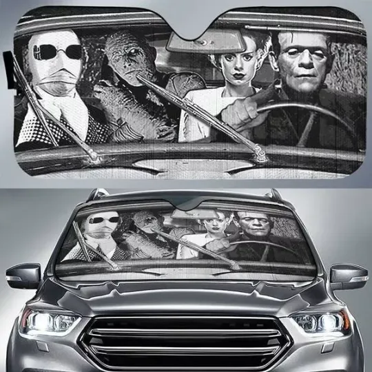 Discover Halloween Monster Horror Movie Car Sunshade  Frankenstein Horror Halloween Movie