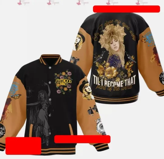 Discover Fleetwood Mac So I Close My Eyes Softly Till I Become That Part Of The Wind Baseball Jacket