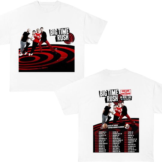 Discover 2025 Big Time Rush In Real Life Worldwide Tour Double Sided T-shirts, Fan Gift