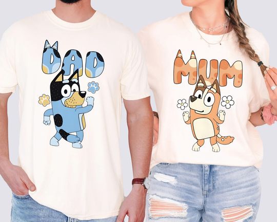 Discover Funny Dancing Blue Dog Dad Mum Shirts , Couple Shirts , Cute Mum Shirts