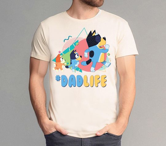Discover BlueyDad Dad Life Shirt Retro Dad Shirt Bandit Shirt Cute Family Matching Shirt