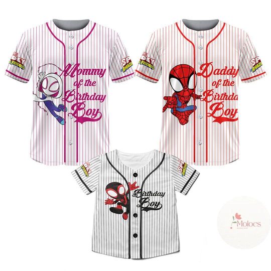 Discover Personalized Disneyyy Spidey and His Amazing Friends Family Birthday Baseball Jersey,