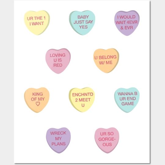 Discover Swiftie Candy Hearts - Taylorr Swifts - Posters - Taylor Lyrics Poster