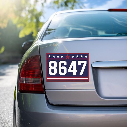 Discover 8647 Anti Trump Car Magnet, Subtle Anti Sticker, Political Car Magnet