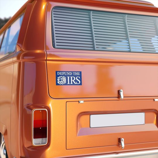 Discover Defund the IRS Bumper Sticker, Patriotic Car Magnet