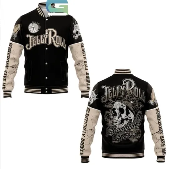 Discover Jelly Roll Somebody Save Me From Beautifully Broken Baseball Jacket