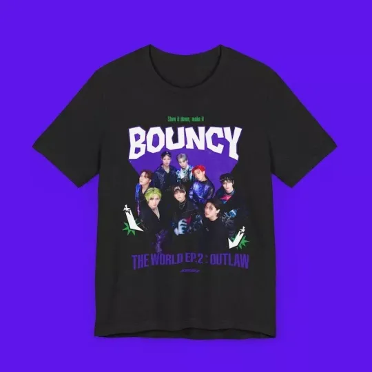 Discover Ateez T-Shirt, Ateez Wanted Outlaw Tour Shirt, Make It Bouncy, 2025 Ateez Tour