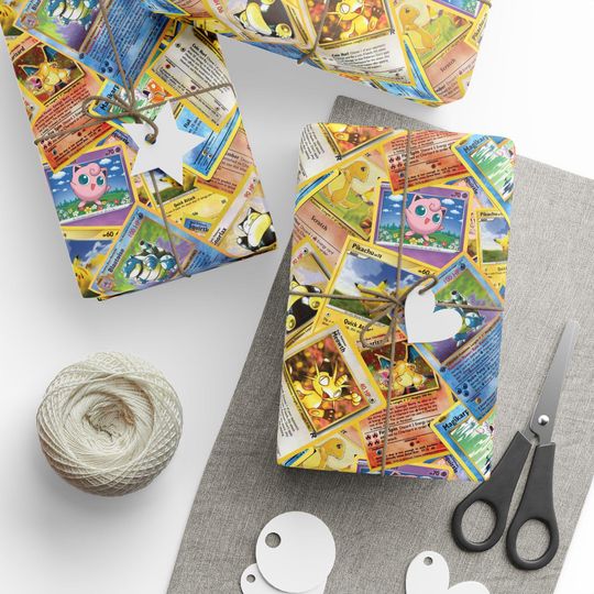 Discover PKM Cards Wrapping Paper | PKM Gift Wrap | PKM Gift Idea | Glossy Finish | PKM Birthday Gift Wrap