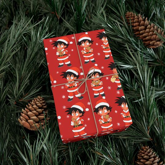 Discover Anime Manga Dragonball Z San Goku Christmas Wrapping Papers, Holiday Gift Wrap, Gift for Kids, Unique Xmas Present, Festive Packaging