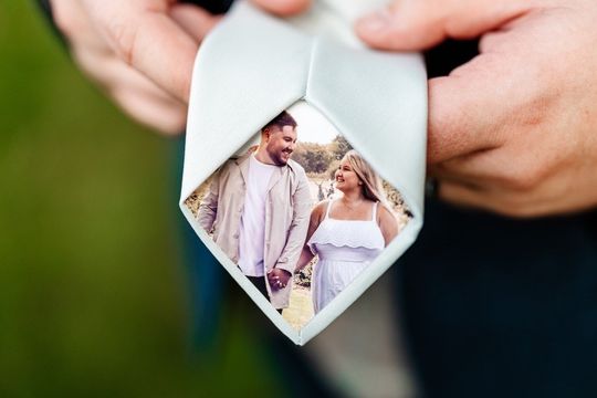 Discover Personalised Photo Tie Label/Dad/Suit Label/Tie Patch/Tie patch