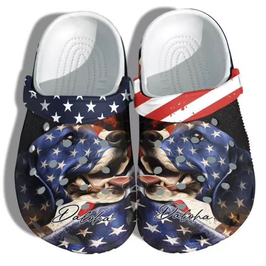 Discover Beagle Dog Patriotic Lover Personalized Name 4Th Of July Clogs