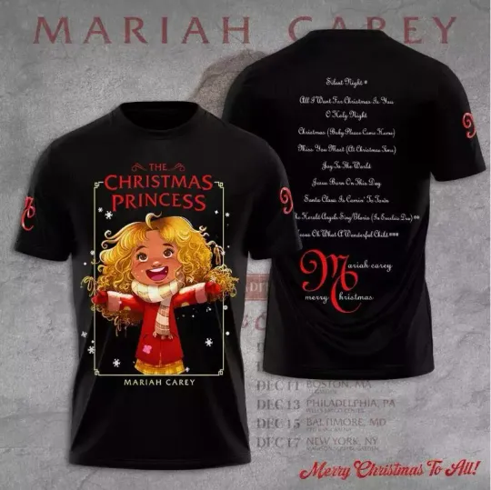 Discover Mariah Carey Merry Christmas One and All All Over Print 3D T-Shirt