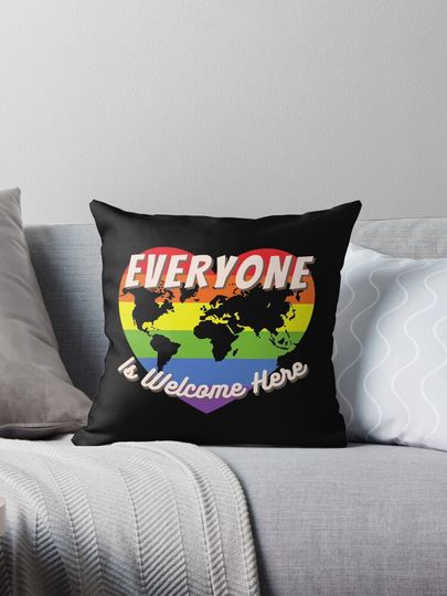 Discover Everyone Is Welcome Here Pillow