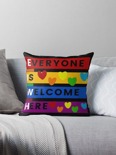 Discover Everyone Is Welcome Here Pillow