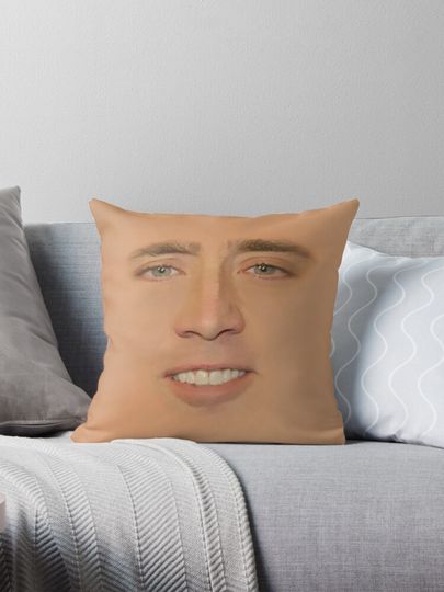 Discover Nicolas cage Giant Face Pillow