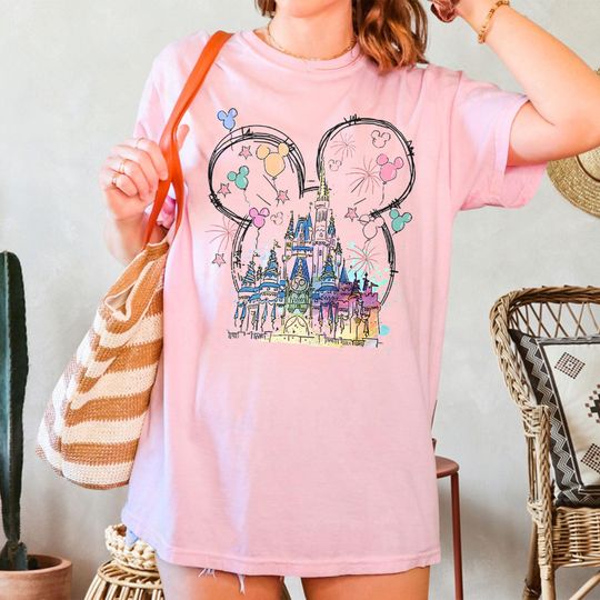 Discover Mickeyy and Minniee Mouse Watercolor Shirt