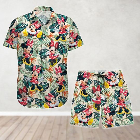 Discover Minniee Mouse Hawaiian Shirt, Beach Shirt, Disneyyy Shirt, Cartoon Summer Shirt