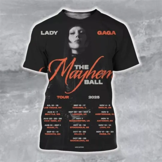 Discover Ld ga The Mayhem Ball Tour 2025 Dates List 3D Shirt