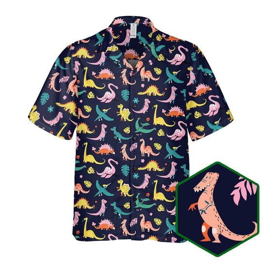 Discover Dinosaur Funny Shirt, Dinosaur Button Up, Dinosaur Hawaiian Shirt
