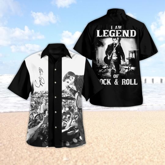 Discover Rock And Roll Hawaiian Shirt, Elvis Presley Beach Shirt, King Of Rock And Roll Summer Shirt