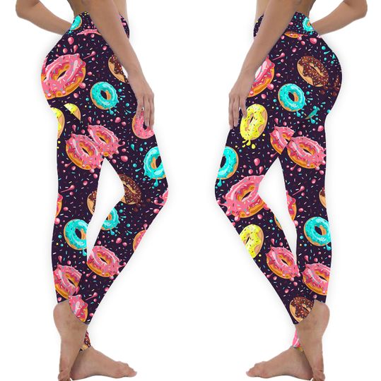 Discover Donuts Leggings for Women, Food Leggings, Funny Donuts Leggings, Gifts for Her
