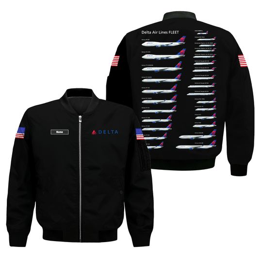 Discover Custom Name Delta Airlines Fleet AOP Bomber Jacket