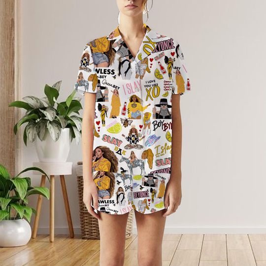 Discover Beyonce I Sleigh All Day Short Pajamas Set, Radical Optimism Tour Pajamas Set