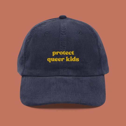 Discover Protect Queer Kids Corduroy Hat | LGBTQIA+ Pride Baseball Cap | Queer Fashion