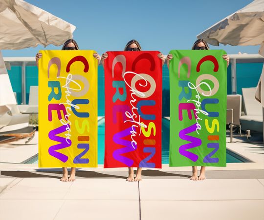Discover Personalized Cousin Crew Beach Towel
