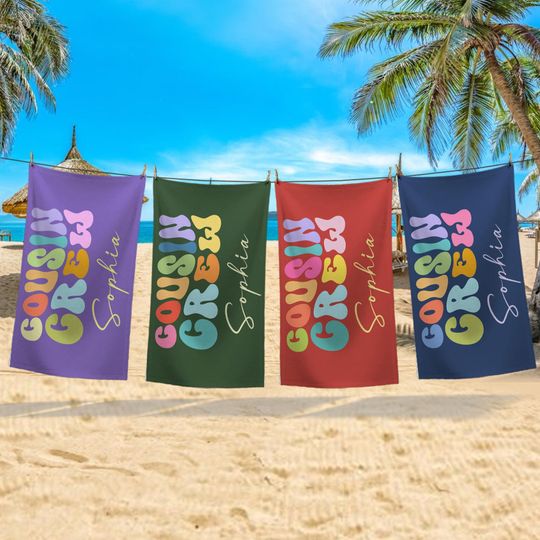 Discover Personalized Cousin Crew Beach Towel