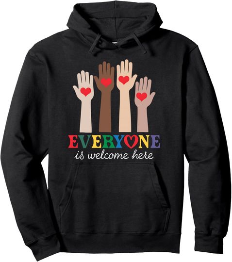 Discover Everyone Is Welcome Here Idaho Teacher Pullover Hoodie