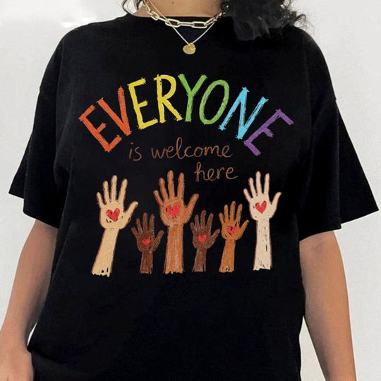 Discover Idaho Teacher Everyone Is Welcome Here, Inclusion And Equality Shirt