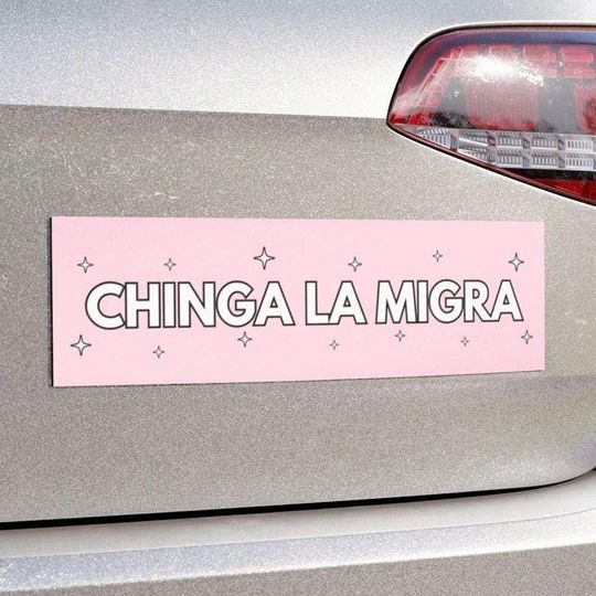 Discover Chinga La Migra Car Magnet