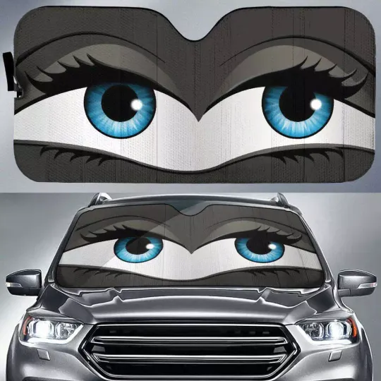Discover Glam Car Eyes Sun Shade  Gray Car Accessories