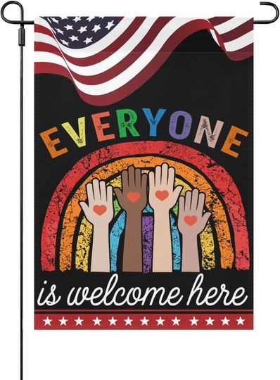 Discover Everyone Is Welcome Here Idaho Teacher House Flag One SizeYard Flag