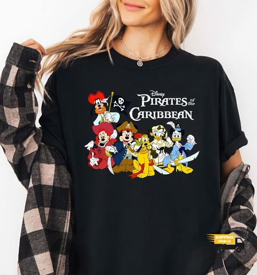 Discover Disneyyy Pirates Caribbean Comfort Colors Shirt, Mickeyy Pirates Tshirt