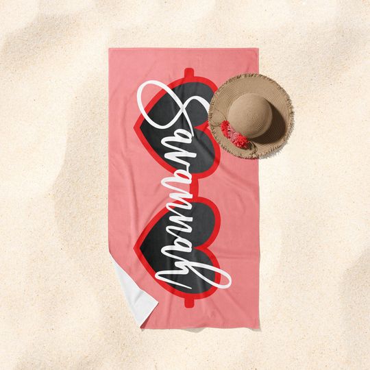 Discover Personalized Beach Towel, Towel with Name, Gift for Kids, Sunglasses Kids Towel, Custom Beach Towel