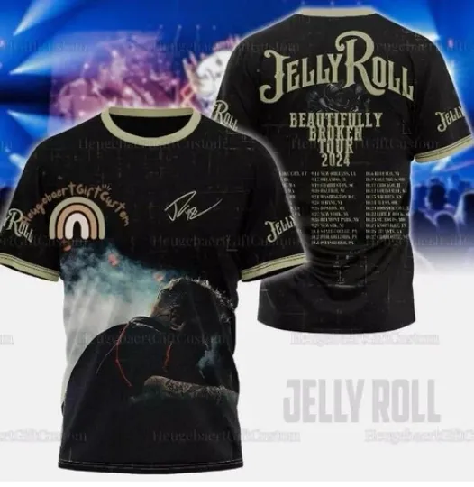 Discover Jelly Roll Shirt Jelly Roll Tour 2024 hot shirt 3d  cute gift dad 3d