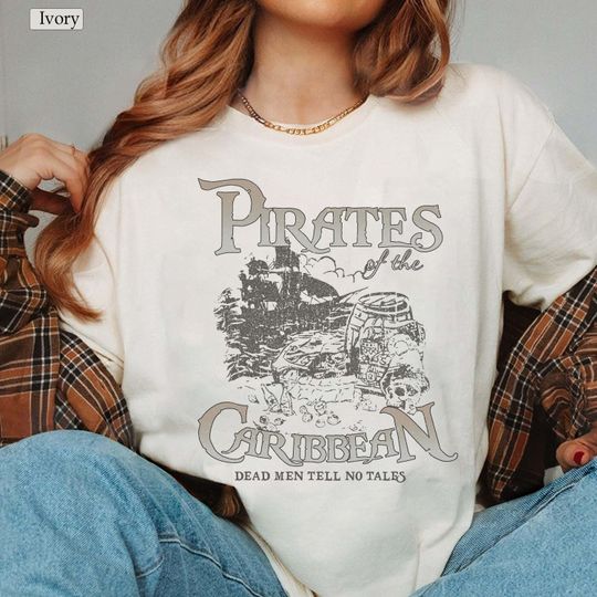 Discover Retro 90s Pirates Caribbean Shirt, Vintage Dead Men Tell No Tales Shirt